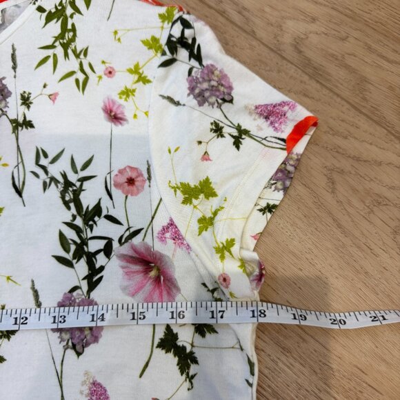 Ted Baker Floral Print Short Sleeve Tee Top Size 3 - Picture 9 of 9